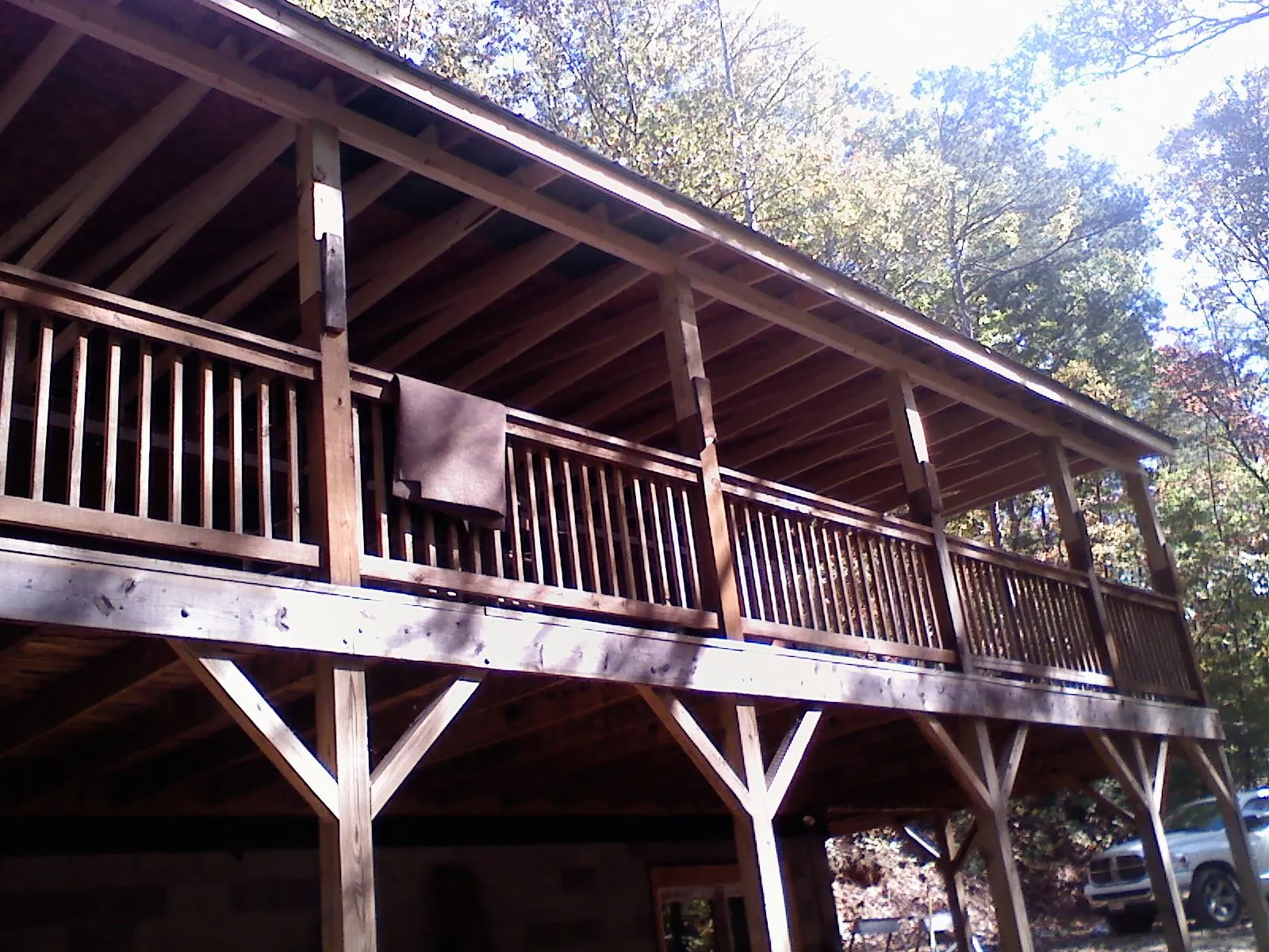Timber framing under a new elevated porch and deck — Roof Leak Repair in American Falls by Roofing Brothers
